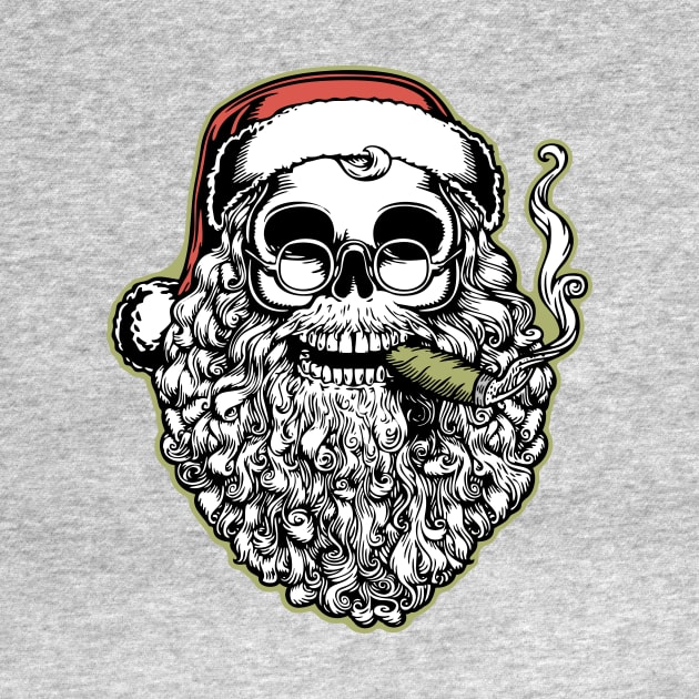 Smokin' Santa Skull by kbilltv